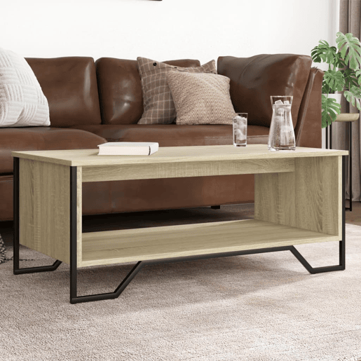 Mesa de Centro, Mesa baixa, 100x51x40 cm derivados madeira carvalho sonoma