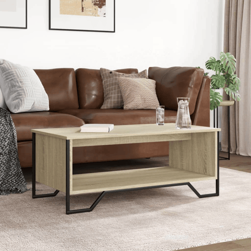 Mesa de Centro, Mesa baixa, 100x51x40 cm derivados madeira carvalho sonoma