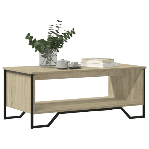 Mesa de Centro, Mesa baixa, 100x51x40 cm derivados madeira carvalho sonoma