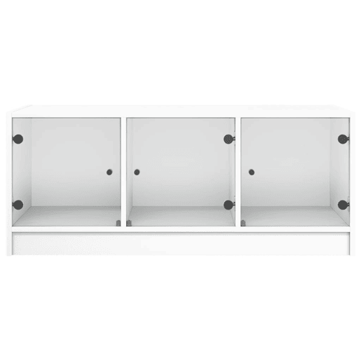 Mesa de Centro, Mesa baixa, c portas de vidro 102x50x42 cm branco