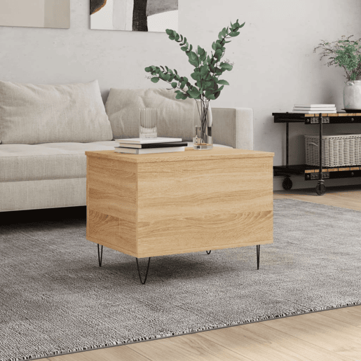 Mesa de Centro, Mesa baixa, 60x44,5x45 cm derivados madeira carvalho sonoma