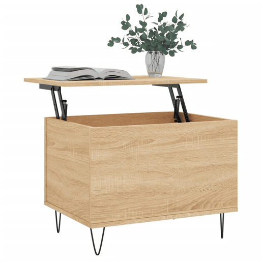 Mesa de Centro, Mesa baixa, 60x44,5x45 cm derivados madeira carvalho sonoma