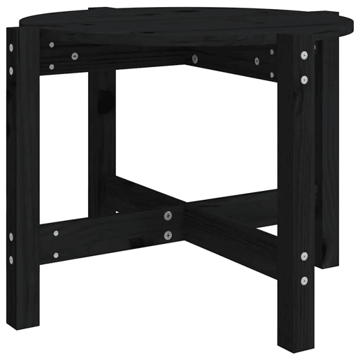 Mesa de Centro, Mesa baixa, Ø 62,5x45 cm madeira de pinho maciça preto