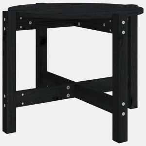 Mesa de Centro, Mesa baixa, Ø 62,5x45 cm madeira de pinho maciça preto