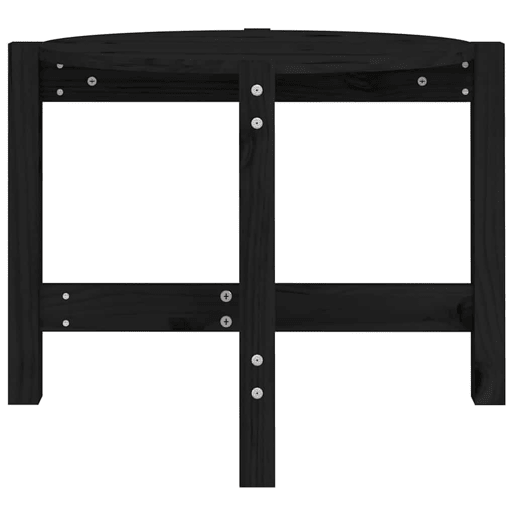 Mesa de Centro, Mesa baixa, Ø 62,5x45 cm madeira de pinho maciça preto