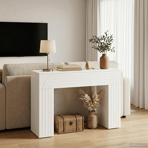 Mesa de Centro, Mesa baixa, Branco 102 x 35 x 75 cm Derivados de Madeira