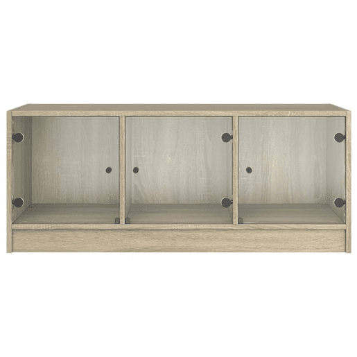 Mesa de Centro, Mesa baixa, c portas de vidro 102x50x42 cm carvalho sonoma