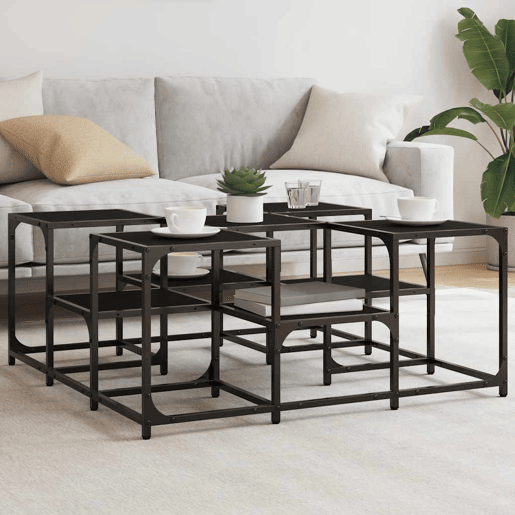 Mesa de Centro, Mesa baixa, 91x91x40 cm derivados de madeira preto