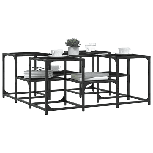 Mesa de Centro, Mesa baixa, 91x91x40 cm derivados de madeira preto