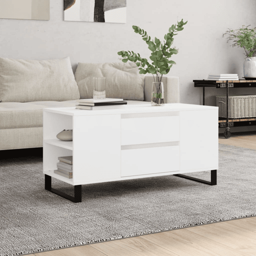 Mesa de Centro, Mesa baixa, 102x44,5x50 cm derivados de madeira branco