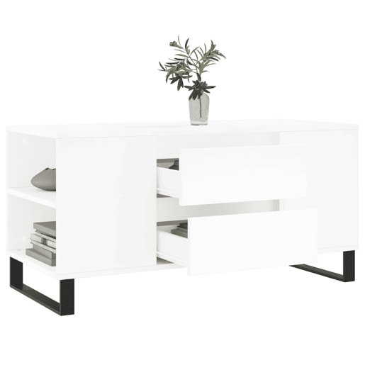 Mesa de Centro, Mesa baixa, 102x44,5x50 cm derivados de madeira branco