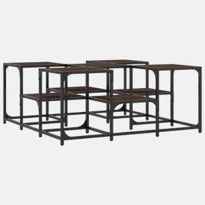 Mesa de Centro, Mesa baixa, 91x91x40 cm derivados madeira carvalho castanho