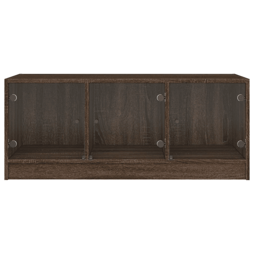 Mesa de Centro, Mesa baixa, c portas de vidro 102x50x42cm carvalho castanho