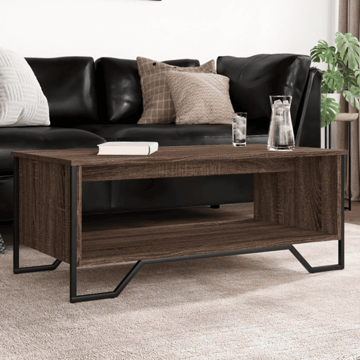Mesa de Centro, Mesa baixa, 100x51x40 cm derivados madeira carvalho castanho
