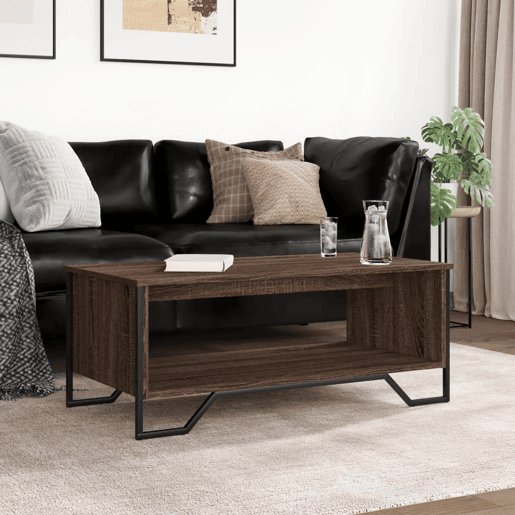 Mesa de Centro, Mesa baixa, 100x51x40 cm derivados madeira carvalho castanho