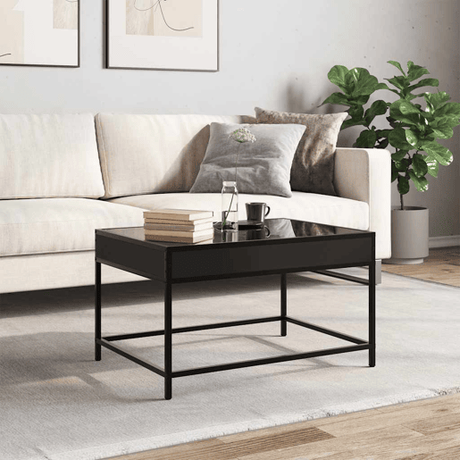 Mesa de Centro, Mesa baixa, luzes LED Infinity 70x50x41 cm preto