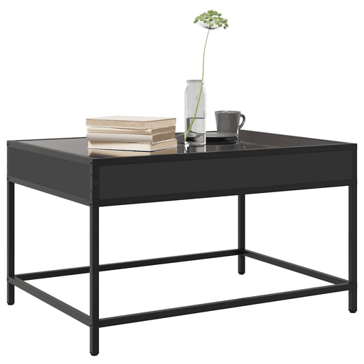 Mesa de Centro, Mesa baixa, luzes LED Infinity 70x50x41 cm preto