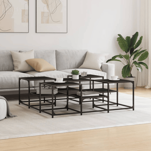 Mesa de Centro, Mesa baixa, 121x121x40 cm derivados de madeira preto