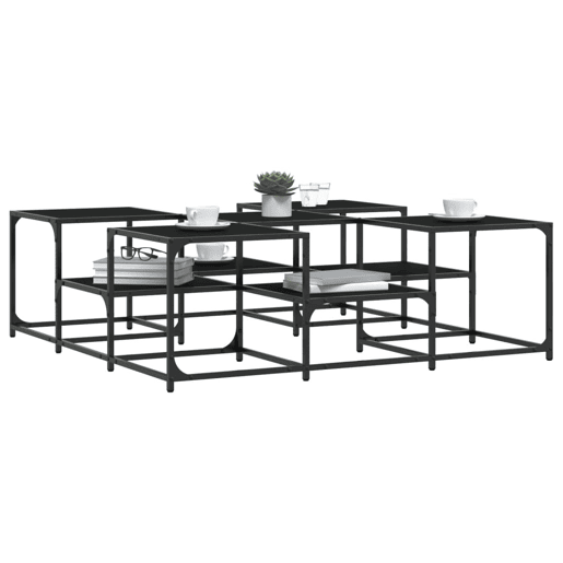 Mesa de Centro, Mesa baixa, 121x121x40 cm derivados de madeira preto