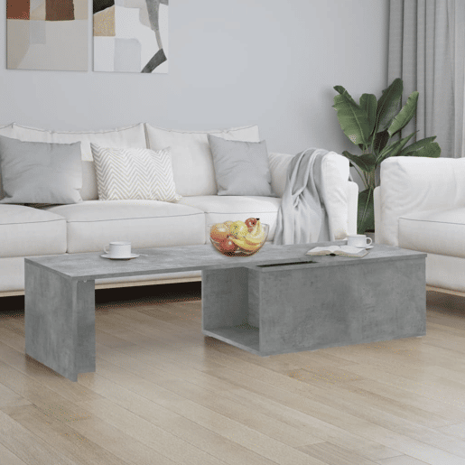 Mesa de Centro, Mesa baixa, 150x50x35 cm contraplacado cinzento cimento