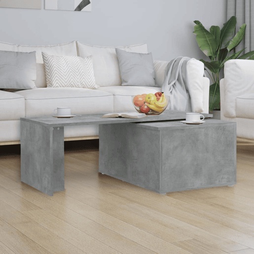 Mesa de Centro, Mesa baixa, 150x50x35 cm contraplacado cinzento cimento