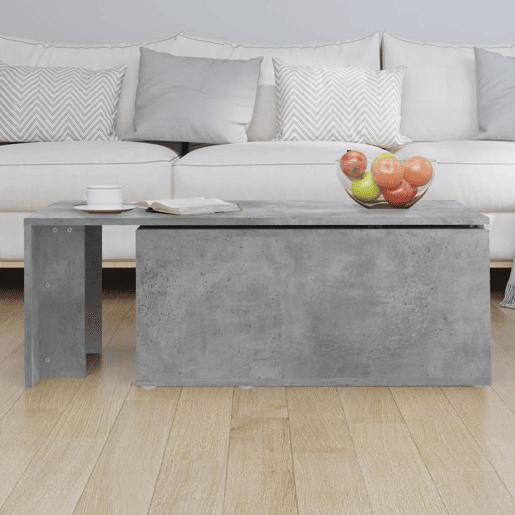 Mesa de Centro, Mesa baixa, 150x50x35 cm contraplacado cinzento cimento