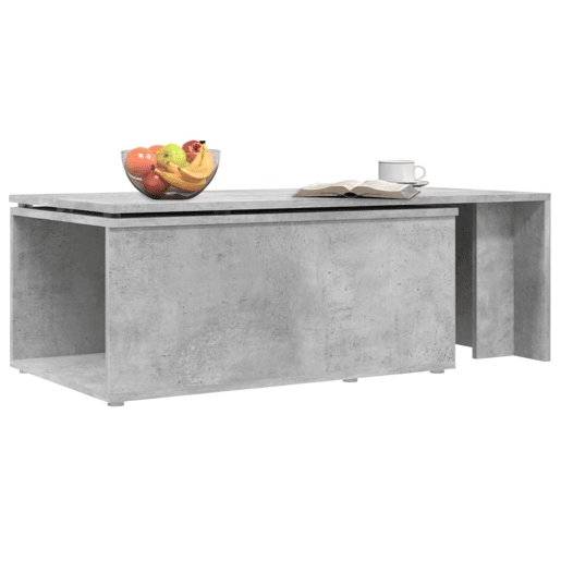 Mesa de Centro, Mesa baixa, 150x50x35 cm contraplacado cinzento cimento