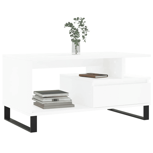Mesa de Centro, Mesa baixa, 90x49x45 cm derivados de madeira branco