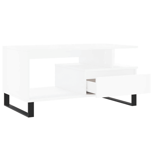 Mesa de Centro, Mesa baixa, 90x49x45 cm derivados de madeira branco