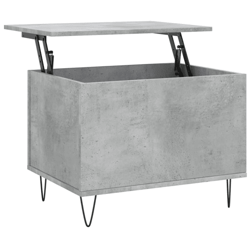 Mesa de Centro, Mesa baixa, 60x44,5x45 cm derivados madeira cinzento cimento