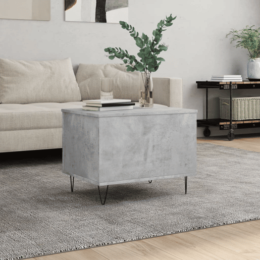 Mesa de Centro, Mesa baixa, 60x44,5x45 cm derivados madeira cinzento cimento
