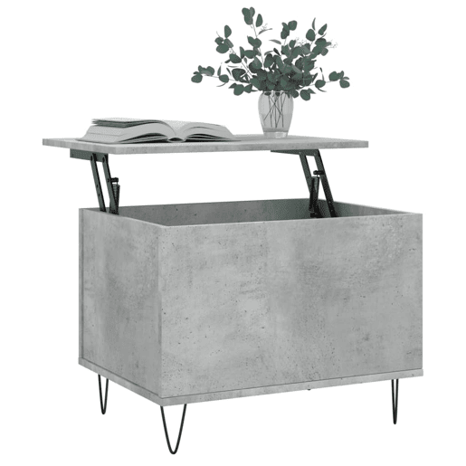 Mesa de Centro, Mesa baixa, 60x44,5x45 cm derivados madeira cinzento cimento