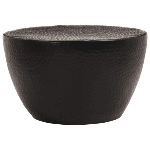 Mesa de Centro, Mesa baixa, em alumínio martelado Ø 50x30 cm preto Mesa de Centro, Mesa baixa, em alumínio martelado Ø 50x30 cm preto