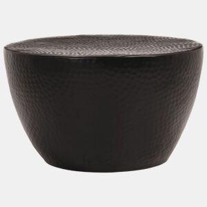 Mesa de Centro, Mesa baixa, em alumínio martelado Ø 50x30 cm preto