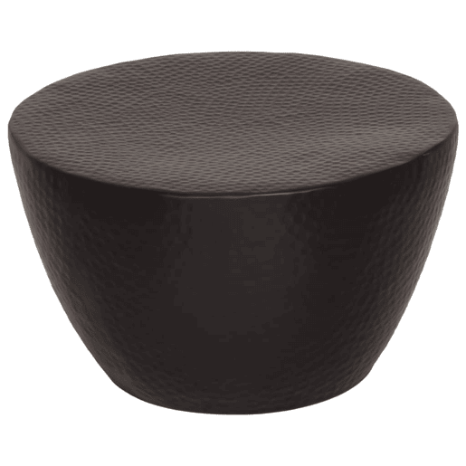 Mesa de Centro, Mesa baixa, em alumínio martelado Ø 50x30 cm preto Mesa de Centro, Mesa baixa, em alumínio martelado Ø 50x30 cm preto
