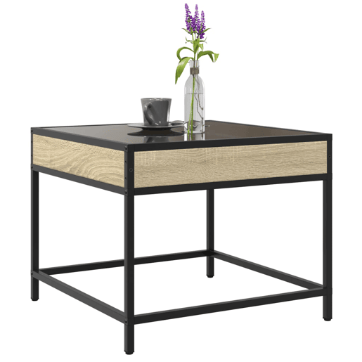 Mesa de Centro, Mesa baixa, luzes LED Infinity 50x50x41 cm carvalho sonoma