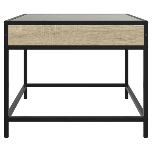 Mesa de Centro, Mesa baixa, luzes LED Infinity 50x50x41 cm carvalho sonoma