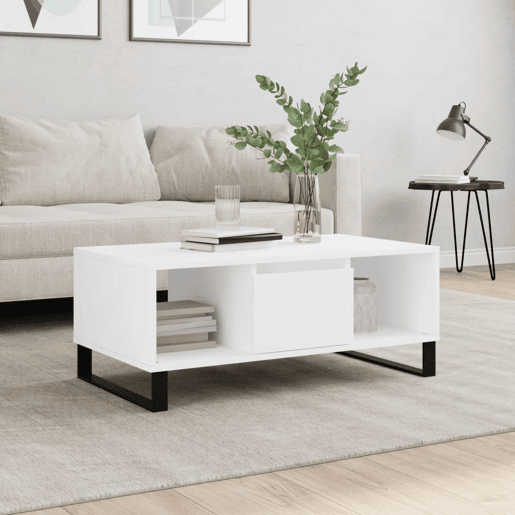 Mesa de Centro, Mesa baixa, 90x50x36,5 cm derivados de madeira branco