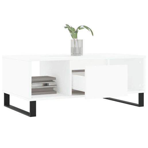 Mesa de Centro, Mesa baixa, 90x50x36,5 cm derivados de madeira branco