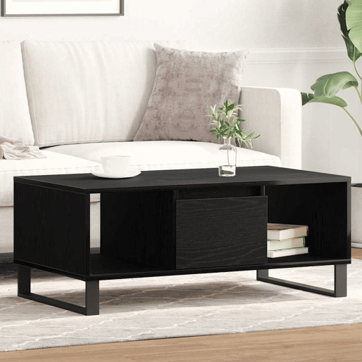 Mesa de Centro, Mesa baixa, com gaveta Carvalho Preto 90 x 50 x 36,5 cm