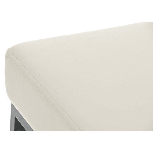 Conjunto de 2 banquetas de bar com apoio para os pés design simples 80 cm de altura assento em PVC creme estrutura em metal preto 10_0004364