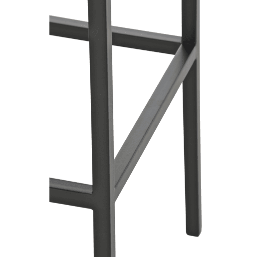 Conjunto de 2 banquetas de bar com apoio para os pés design simples 80 cm de altura assento em PVC creme estrutura em metal preto 10_0004364