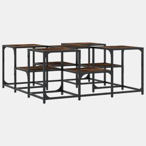 Mesa de Centro, Mesa baixa, 91x91x40 cm derivados de madeira carvalho fumado