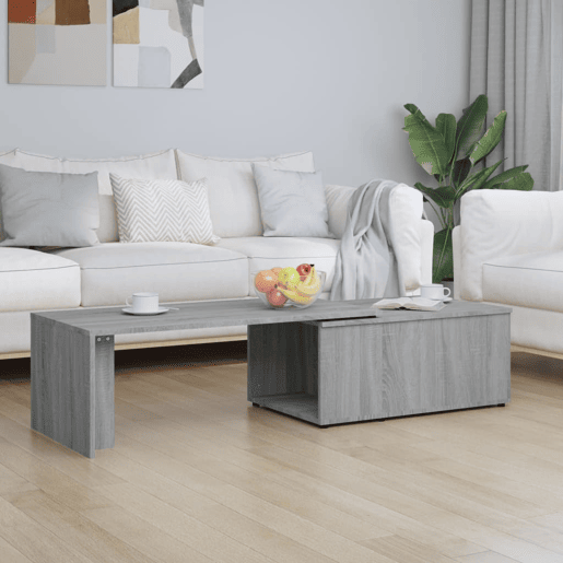 Mesa de Centro, Mesa baixa, 150x50x35 cm derivados de madeira cinza sonoma