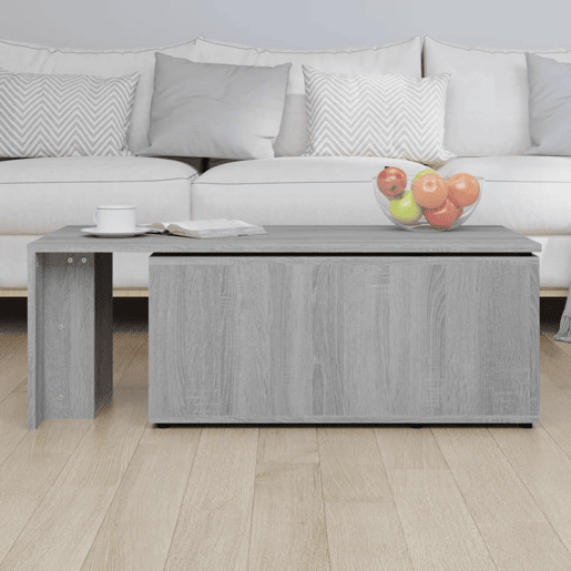 Mesa de Centro, Mesa baixa, 150x50x35 cm derivados de madeira cinza sonoma