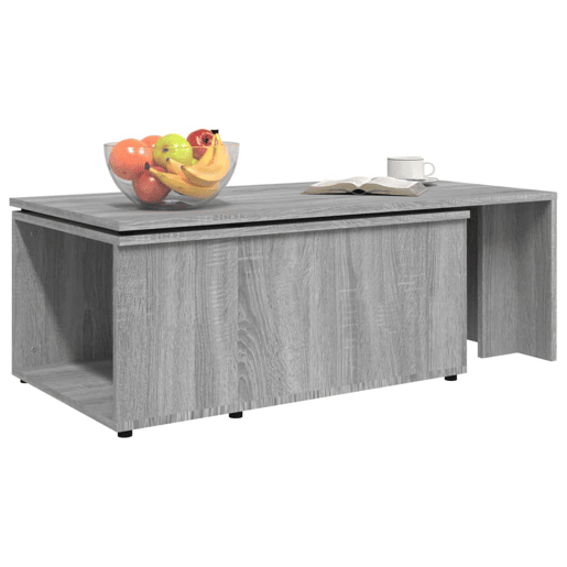 Mesa de Centro, Mesa baixa, 150x50x35 cm derivados de madeira cinza sonoma