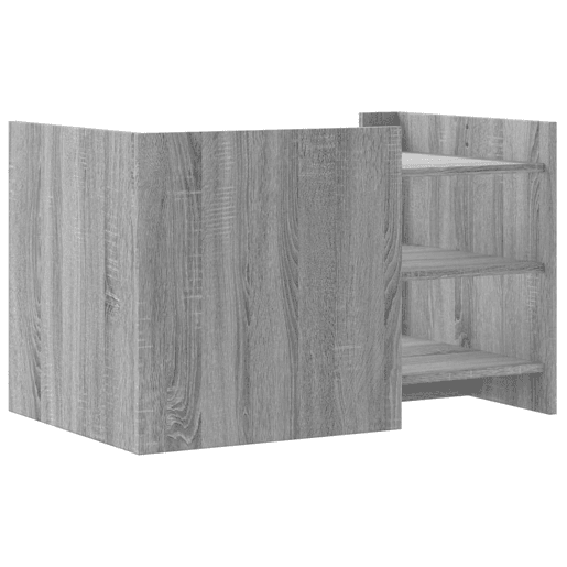 Mesa de Centro, Mesa baixa, 80x50x50 cm derivados de madeira cinzento sonoma
