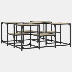 Mesa de Centro, Mesa baixa, 91x91x40 cm derivados de madeira carvalho sonoma