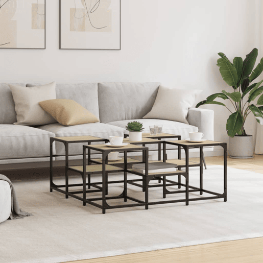 Mesa de Centro, Mesa baixa, 91x91x40 cm derivados de madeira carvalho sonoma