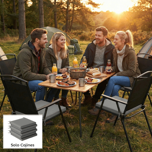 Outsunny Conjunto de Almofadas para Cadeiras de Jantar, 46x42x7 cm, 6 Peças, Almofadas para Cadeiras de Jardim com Capa Lavável e Laços, Impermeável e Anti-UV, Cinzento Escuro